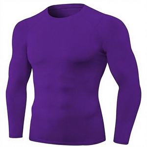Men's Slim Fit O-Neck Long <b>Sleeve</b> Compression Shirt Eco-Friendly Spandex/Polyester Quick Dry Athletic <b>Base</b> <b>Layer</b> for Performance - Product Image 1