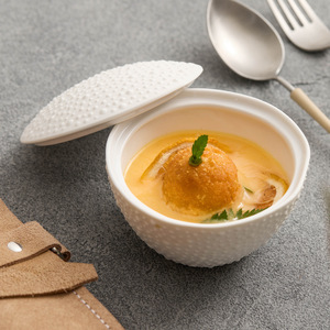 Pot à soupe en céramique Sesame Point, compatible micro-ondes, pour les fêtes, style moderne et simple, finition mate japonaise, petite taille, usage domestique - Product Image 2