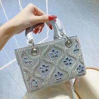 Sac à main mini tote unisexe de luxe léger, texture haut de gamme, orné de diamants, élégant, en polyester, sac bandoulière