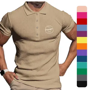 Golf Promotional Custom Fitness Elastic Shirts Polyester Short Sleeve Work Uniform Men's Polo Dress T-shirts Mens Polo Shirts