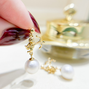 Accesorios de Plata S925 para DIY con Perlas, Estilo Arquero, Joyería de Plata, Pendientes con Perlas de 7-10mm, 22120, Categoría de Producto: Pendientes de Perlas - Product Image 2