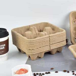 Portavasos Desechable Estándar de EE. UU. con 1/2/4/6 Ranuras, Bandeja de Papel, Porta Bebidas Sostenible para Cadenas de Comida Rápida - Product Image 2