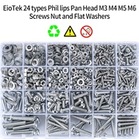 Kit d'assortiment de vis à tête cylindrique 1080 pièces M2.0 M3 M4 en acier inoxydable 304, écrous, rondelles et clés hexagonales pour réparations électroniques et bricolage