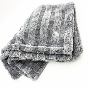 Chiffon de nettoyage en <span class=keywords><strong>tissu</strong></span> torsadé mélangé en <span class=keywords><strong>polaire</strong></span> corail 1200 GSM, 50x80 cm, gris, haute densité, <span class=keywords><strong>épais</strong></span>seur élevée, pour le lavage de voitures et l'usage domestique - Product Image 3