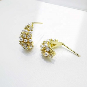 Boucles d'oreilles en argent 925 de haute qualité, forme goutte d'eau, pierre naturelle, fleur, été, hypoallergéniques, plaquées or, zirconias, pour femmes - Product Image 2