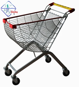 Chariot à achats de supermarché avec le matériel en acier durable du mobile quatre roues 65L - Product Image 1