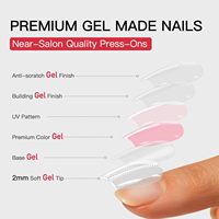 Faux ongles en gel souple, extra courts, à presser, longue durée, réutilisables, rose nude, kit avec colle &amp;   Onglets, 32 pièces