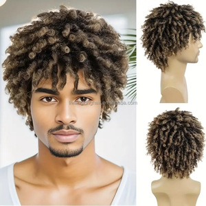 JAMBALAYA Xuchang Hair Factory Nuevo Producto de Fibra Sintética, Peluca de Trenzas Africanas <span class=keywords><strong>para</strong></span> <span class=keywords><strong>Hombre</strong></span>, Estilo Rizado Pequeño en Tubo Negro - Product Image 1