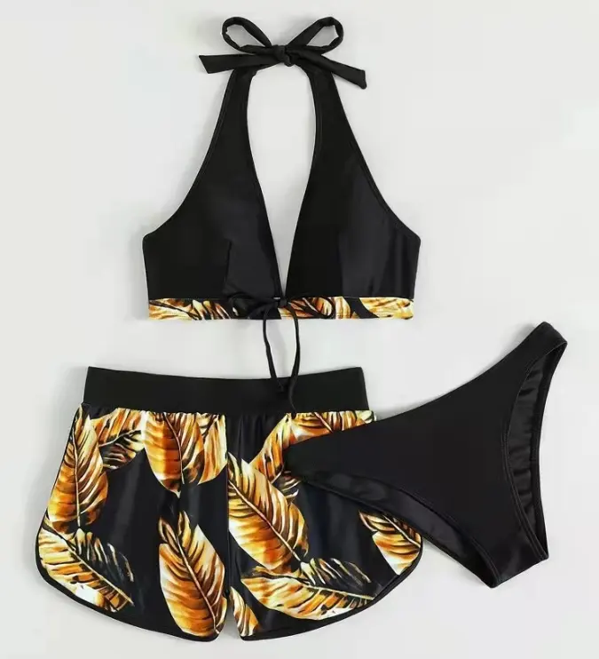 2022 STOCK 10 Màu Sắc Quan Hệ Phía Trước Sexi Lady 3 Cái Áo Tắm Boy Short Bottom Woman Đồ Bơi Beachwear