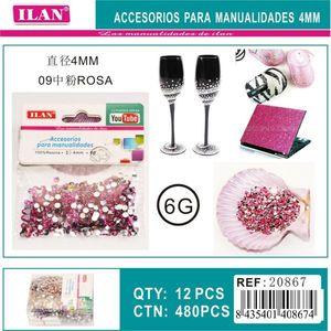 Strass Ilan 4 mm rosa per artigianato e decorazioni - Product Image 1