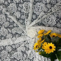 Tissu en dentelle sergé 100 % polyester de haute qualité, écologique, avec perles, paillettes et sequins pour mariage et textile de maison