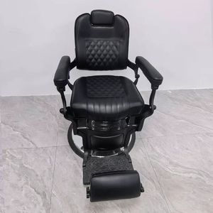 Sillón <span class=keywords><strong>de</strong></span> Barbería Profesional para Peluquería, Moderno, Ajustable, Reclinable, Giratorio, Completamente Negro - Product Image 5