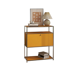 Mesitas de noche blancas de acero inoxidable simples modernas, mesita de noche Modular de Metal para dormitorio, Hotel, Villa, apartamento - Product Image 4