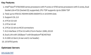 Placa Base para Servidor E-ATX MBD-X14DBI-T con Doble Socket E2 (LGA-4710), Soporte para DDR5, Entrega Rápida, Buen Precio, E-ATX Xeon 6 - Product Image 4