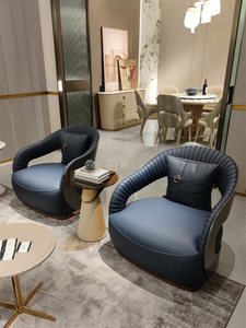 चमड़े के अनुभागीय सोफे आधुनिक लक्जरी आरामदायक विला लिविंग रूम फर्नीचर लकड़ी फ्रेम स्टेनलेस स्टील पैर वास्तविक चमड़े - Product Image 4