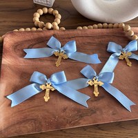 Étiquettes personnalisées en acrylique miroir en forme de croix pour baby shower, baptême, mariage, Ramadan, douche nuptiale, cadeaux de remerciement et faveurs de célébration