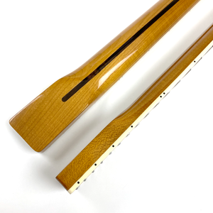 Manche de guitare électrique en érable rôti 21 frettes de rayon de 9.5 pouces TE TL avec incrustation de bloc et reliure blanche - Product Image 5