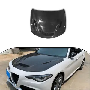 HGD Carbon Fiber Car Hood Nắp Ca-pô Bìa Cho Alfa Romeo Giulia Sedan 2017 - 2020