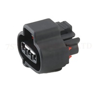 Adaptateur de prise étanche noir à 3 broches avec fils, contacts en laiton, boîtier en nylon, 12V 1.5-2A, modèle 7S0381-2.2-21