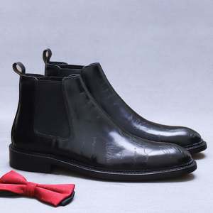 Botas Chelsea de Estilo Británico de Alta Gama para Hombre, con Punta Puntiaguda, Cuero Genuino, Plantilla de Goma, Otoño - Product Image 3