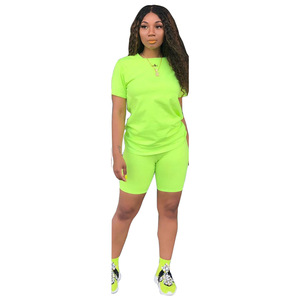 Pyjama d'été à manches courtes, col rond, couleur unie pastel, vêtements de détente, ensemble deux pièces pour femmes, vêtements de nuit pour la maison - Product Image 3