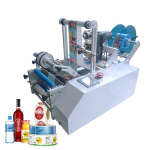 Petite machine semi-automatique d'applicateur d'étiquetage d'autocollant de bouteilles rondes de bureau pour le tube de pot de bouteille ronde - Product Image 1