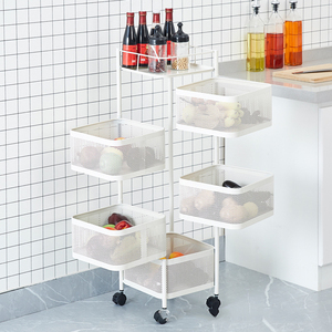 Vente en gros directe d'usine, ensemble de paniers de <span class=keywords><strong>rangement</strong></span> pour fruits <span class=keywords><strong>et</strong></span> légumes de <span class=keywords><strong>cuisine</strong></span>, multifonctionnels, rotatifs, carrés, à trois niveaux, pour économiser de l'espace - Product Image 5