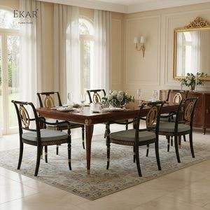 Silla de Comedor de Lujo EKAR Regent Celestial |   Sillón de <span class=keywords><strong>Estilo</strong></span> Inglés Pintado a Mano | - Product Image 5
