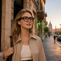 Lunettes Intelligentes IA AR 2026 avec Affichage AI-G3 HUD, Téléprompteur Vert, 13MP, Traduction Vocale 6 Axes, Discours Professionnel