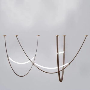 Lampada <span class=keywords><strong>a</strong></span> <span class=keywords><strong>Sospensione</strong></span> in Pelle Moderna per Soggiorno, Hotel, Ufficio, Ristorante, Lampadario <span class=keywords><strong>di</strong></span> <span class=keywords><strong>Design</strong></span> <span class=keywords><strong>di</strong></span> Lusso con LED - Product Image 3