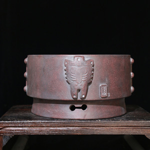 Purple <b>Clay</b> <b>Flower</b> <b>Pot</b> Non Porous Water Basin Aquatic Plant <b>Pot</b> Handmade Bonsai <b>Pot</b> Beast Face Drum Ding Duxiliang - Product Image 2