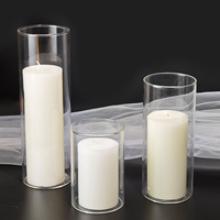 Supplier Pabrik Grosir Silinder Kaca Borosilikat Transparan Tahan Panas untuk Tempat Lilin Dekoratif