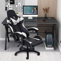 Chaises de salle de jeux Anji, chaise de jeu personnalisée avec logo, repose-pieds pivotant, meilleure chaise de jeu pour PC, chaise de jeu blanche avec bureau