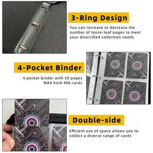 Y Y Custom 400-Pocket Football Card Binder, 4-Pocket Waterproof Album with Removable Sleeves for Collectors - Product Image 5