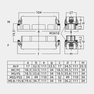 Connector HE-024-F 25-48 Electrical Wire To Board Rectangular Connector Screw Terminal For Electrical Equipment