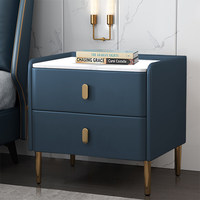 Table de chevet minimaliste moderne avec plateau en verre et pieds en métal, rangement double couche et armoire d'organisation, forme carrée blanche