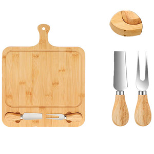 Planche à fromage en bambou avec ensemble de couteaux, plateau de découpe multifonctionnel en bois naturel pour la cuisine - Product Image 5
