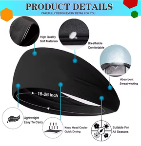 عصابة رأس رياضية متعددة الوظائف مخصصة، ماصة للعرق، ناعمة ومرنة، مناسبة لليوغا واللياقة البدنية للرجال والنساء - Product Image 2