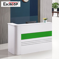 Comptoir de réception de bureau moderne en bois d'occasion, design de luxe, vente en gros