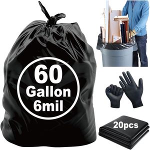 ถุงขยะสีดำแบบหนาพิเศษ ทนทาน ใช้งานหนัก สำหรับงานอุตสาหกรรม ป้องกันการฉีกขาด ป้องกันการรั่วซึม ใช้ได้หลากหลายวัตถุประสงค์ - Product Image 3