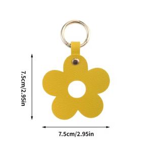 Multi-Color Fresh Five-Petal Keychain Pu Leather <b>Ring</b> Simple Flower <b>Bag</b> Charm Portable <b>Key</b> Organizer - Product Image 6