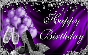 Violet et argent joyeux anniversaire toile de fond pour les femmes argent talon haut Champagne ballons anniversaire papier peint Mural - Product Image 3