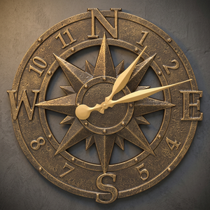 Nautical Solar Powered Antique Brass Single Face Needle Display Europe Style Sun Design Wall <b>Clock</b> for Living Room - Product Image 2
