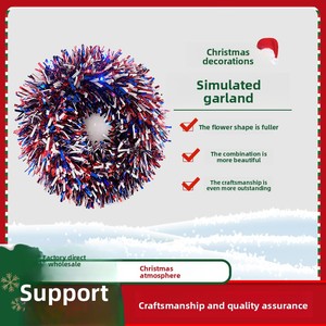 Guirlande <span class=keywords><strong>de</strong></span> Noël moderne personnalisée, fleurs artificielles, vigne verte, décorations suspendues pour porte et fenêtre, alimentées par batterie au lithium, pour centres commerciaux et hôtels - Product Image 2