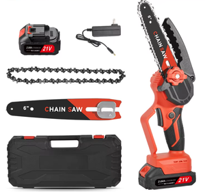 Scie à chaîne électrique portative sans balais à batterie lithium rechargeable, mini-tronçonneuse avec guide-chaîne de 6 à 8 pouces pour branches hautes, garantie 1 an - Product Image 4