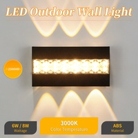 Lampe murale LED 6W 8W pour la maison et l'hôtel, décoration intérieure et extérieure, cour, chambre, éclairage mural LED vers le haut et vers le bas, lampe murale extérieure LED