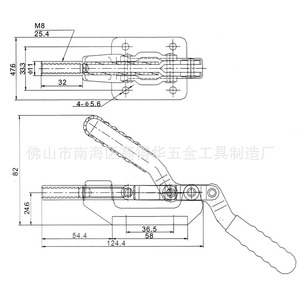 GH-36003M Push Pull <b>Quick</b> <b>Clamp</b> M8 30mm High Carbon Steel Metric Fixture - Product Image 3