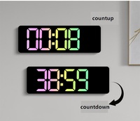 Chiffres colorés grand écran 13 pouces LED horloge murale numérique nordique Simple salon décor à la maison Table bureau réveil