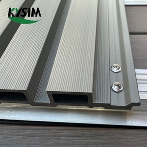 Panneaux muraux noirs en <span class=keywords><strong>3d</strong></span> grain de bois, design de construction, planches d'extérieur wpc, 12 pièces - Product Image 3