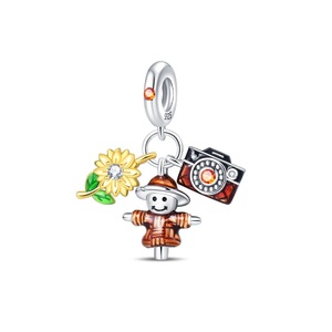 Bracelet décoratif DIY avec pendentif <span class=keywords><strong>Arbre</strong></span> de Vie, Soleil, Colombe de la Paix et Zircon en forme de cœur - Plaqué argent Certifié GDTC - Product Image 6